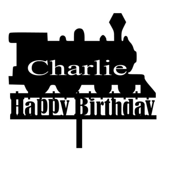 Happy Birthday Choo Choo Train Monogram Topper - Picture 2 of 2
